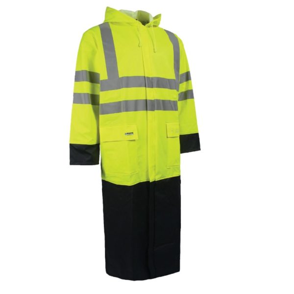 Produktbilde Hi-Vis regnjakke i PU kvalitet, 135 cm lang